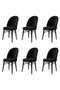 Hanah Home Juego de 6 Sillas Ritim - Negro, Tela Babyface y Patas Madera